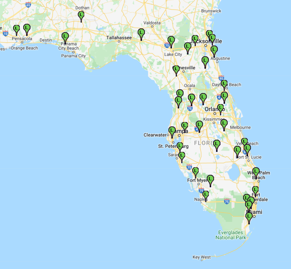 Florida landfill map